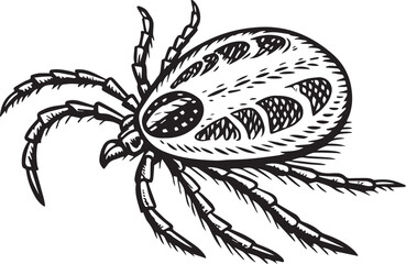 Fototapeta premium Detailed illustration of a tick insect