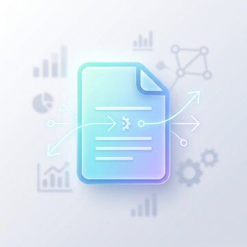 Minimal document file icon with soft gradient style, business and workflow concept