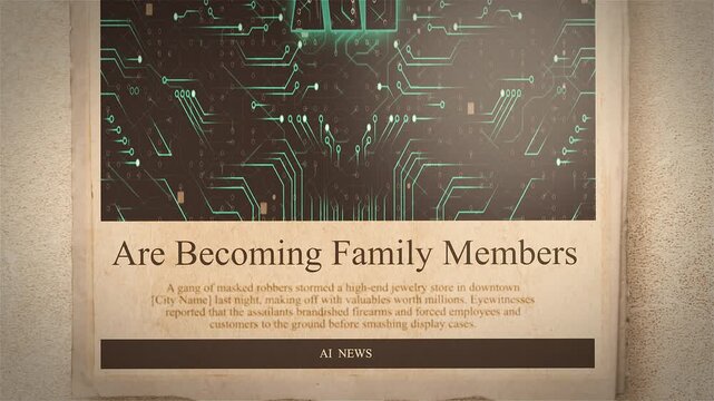 AI Assistants Are Becoming Family Members Newspaper Style Headline Titles new Style
