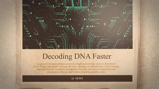AI in Genomics Decoding DNA Faster Newspaper Style Headline Titles new Style