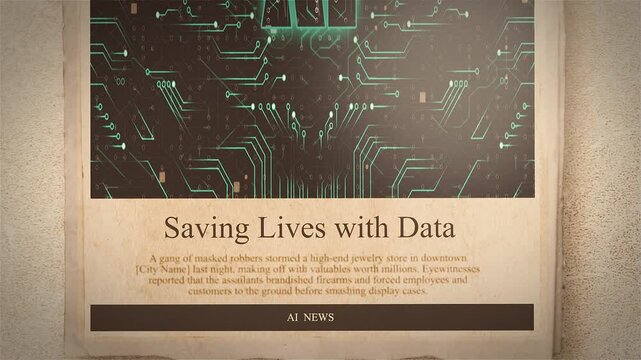 AI in Healthcare Saving Lives with Data Newspaper Style Headline Titles new Style