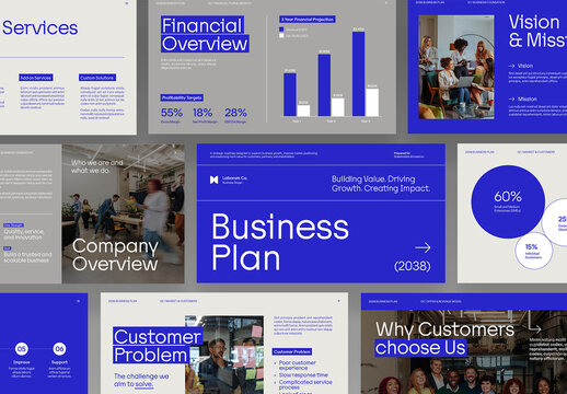 Startup Business Plan Presentation Template & Modern Corporate Investor Strategy Pitch Deck Layout