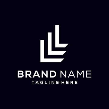 Initial letter LLL with bar chart for financial accounting logo design