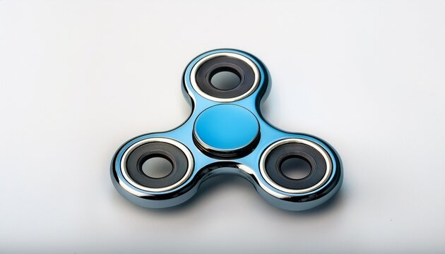 matte metallic fidget object still life isolated on white background studio product photo