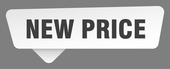 Obraz premium new price sign. new price white sticker isolated on gray background