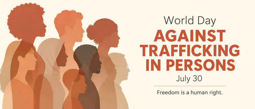 World Day Against Trafficking Persons Awareness Vector Banner