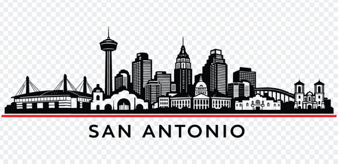 Fototapeta premium San antonio texas skyline silhouette vector illustration