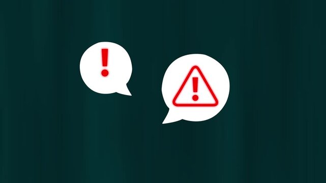 Cybersecurity threat from fake email and SMS alerts, with red warning icons indicating phishing messages, identity theft risk, and online fraud targeting. 4k video