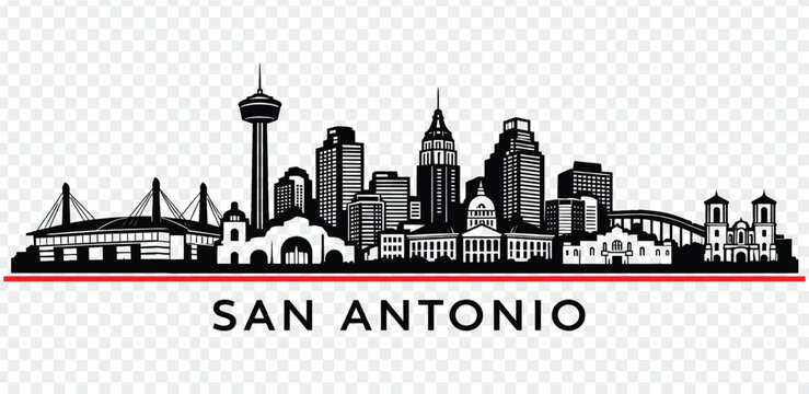 San antonio texas skyline silhouette vector illustration