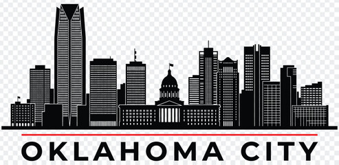Fototapeta premium Oklahoma city skyline silhouette