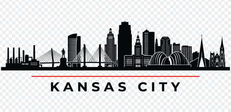 Kansas city skyline silhouette vector illustration