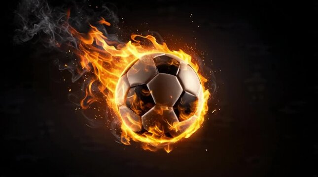 burning soccer ball