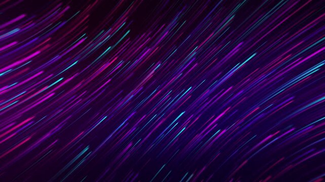 Futuristic Diagonal Neon Light Streaks Motion Background with Purple Pink Cyan Lines Racing Through Darkness Creating High Speed Digital Energy Seamless Loop Effect