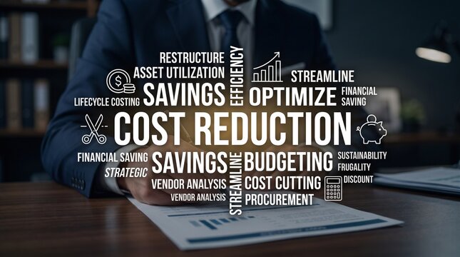 Cost Reduction Strategy Analysis With Businessman Reviewing Financial Planning Documents