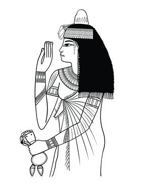 Painting of Lady Tjepu egyptia illustration