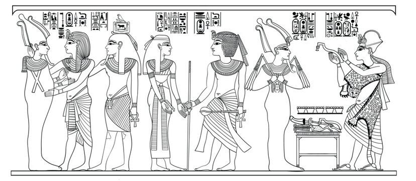 The Burial Chamber of Tutankhamun Giclée Print black lines