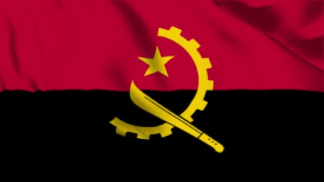 Realistic Angola Flag flying waving in the wind Animation