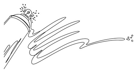 Spray paint can with aerosol splash and squiggle, creative graffiti and street art concept in line art drawing © ----WWWLINE----