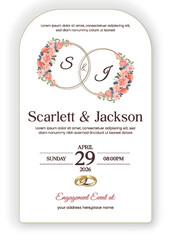Fototapeta premium Floral wedding invitation template