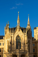 Fototapeta premium Lednice Castle Neo Gothic chapel facade under blue sky