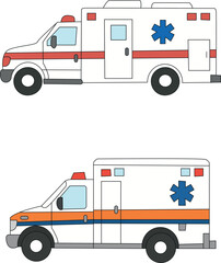 Cartoon Ambulance Emergency Vehicle Vector Illustration  © Srite