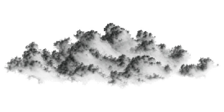 Dark cloud on transparent background, storm element, smoke or fog effect.