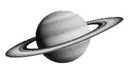 Abstract saturn vector art on transparent background retro pixel art style illustration. © Lazy_ZiX