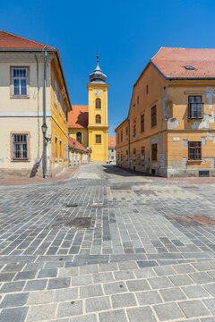 Franje Kuhaca street in old town Osijek, Croatia, showing historic architecture