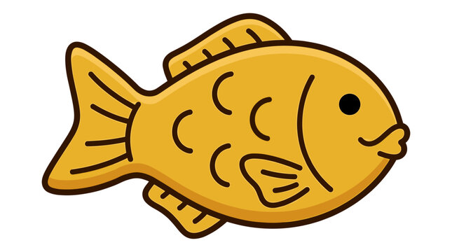 Traditional Japanese fish-shaped cake taiyaki sticker design.