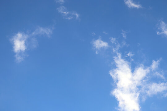 Vast blue sky with fluffy white clouds