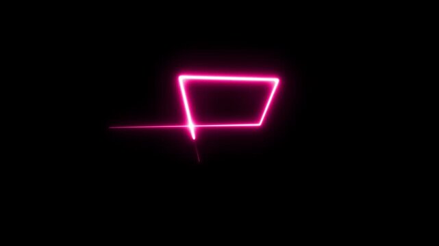 Neon Pink Glowing Frame Animation on Black Background
