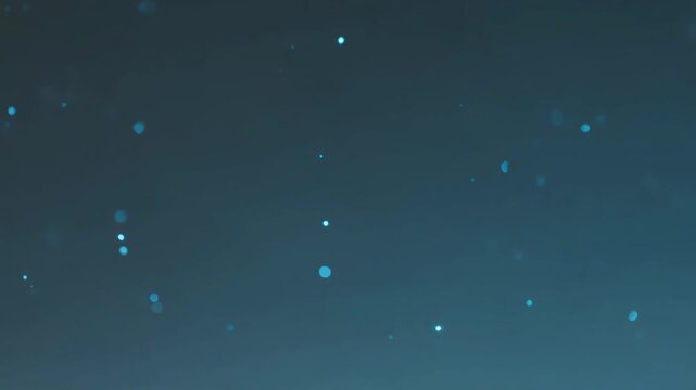 Abstract glowing particles floating upward through dark space