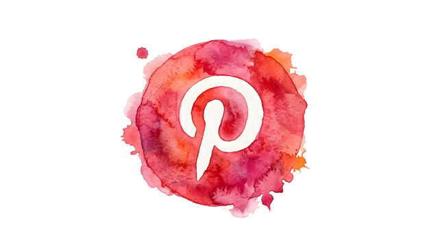 Vibrant Watercolor Style Pinterest Icon