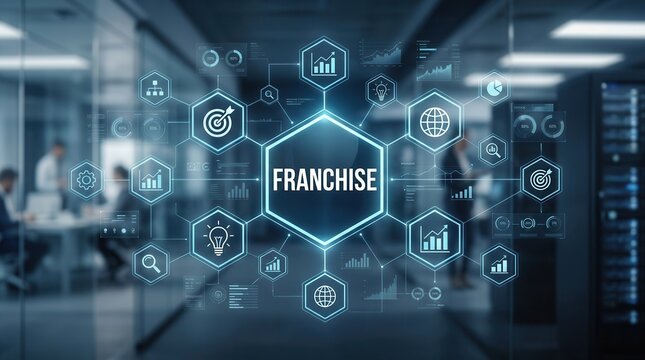 A modern technology business franchise marketing system with a digital distribution network.