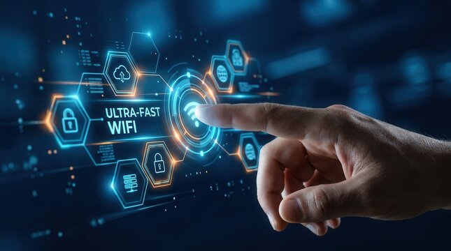 Ultra-fast WiFi technology providing high-speed internet connectivity and seamless network performance.