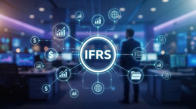 IFRS International Financial Reporting Standards regulation instrument concept.