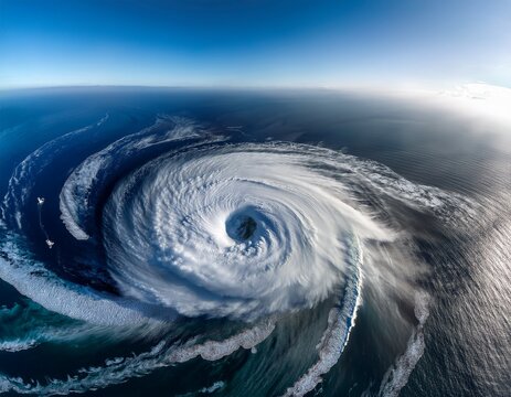 powerful hurricane swirling over ocean aerial view gigapixel standard scale nature