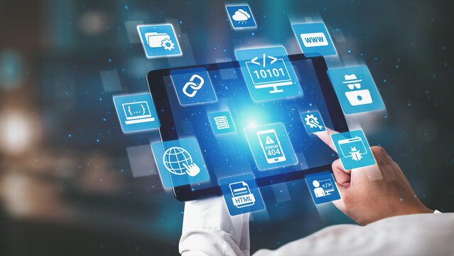 Software development with coding overlays, programming languages, developer tools, mobile app creation, and advanced programming for digital product development and software solutions. Spire