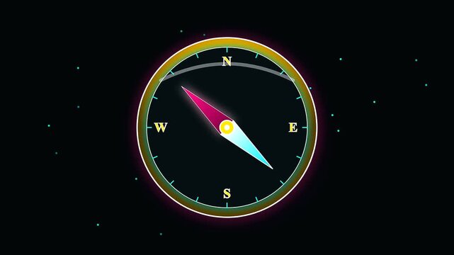 A glowing compass needle rotates across a digital dial as animated nautical charts evoke the spirit of columbus day within this sleek modern travel interface design