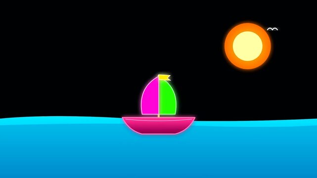 Three colorful toy sailboats floating on blue water under the glowing sun inspired by nautical charts for a fun celebration like columbus day travel adventure