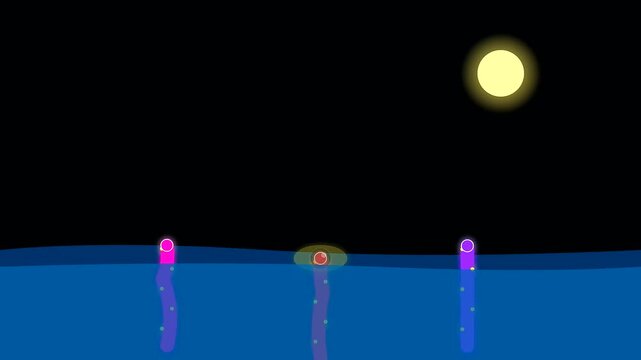 Neon illuminated aquatic sprouts rise across dark water reminiscent of intricate nautical charts and vibrant exploration markers that celebrate a creative columbus day inspired digital aesthetic