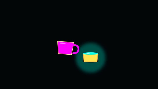 A vibrant pink cup pours liquid into sustainable lamps during the diwali festival celebrations within a minimal dark setting using warm ambient glows for religious traditions