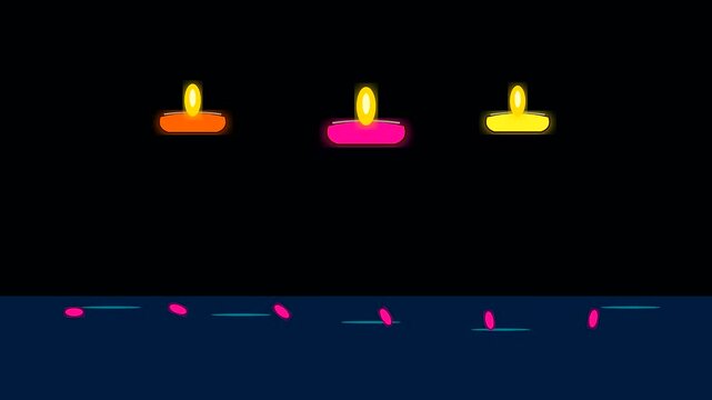 vibrant sustainable lamps floating upon water represent a traditional diwali festival celebration where glowing orbs create a serene atmosphere of reflection and peaceful illumination tonight