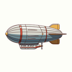 Retro Style Vintage Airship Zeppelin Illustration © Azrha