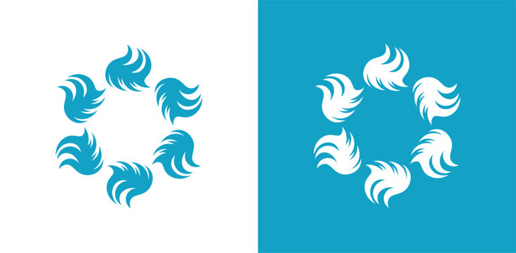 Abstract Feather Circle Logo Vector Minimal Bird Feather Emblem