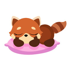Fototapeta premium Cute baby red panda character