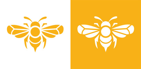 Honey Bee Logo Vector Modern Insect Pollinator Symbol Design © Farhad