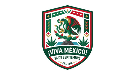 Naklejka premium Mexican Independence Day Shield Badge Design
