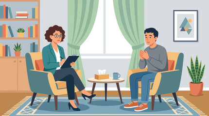 Obraz premium Psychotherapy Session with Professional Counselor