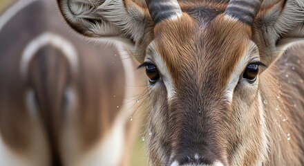 Fototapeta na wymiar Close-up of a nyala antelope face.